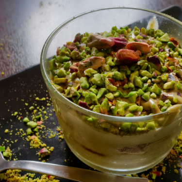 Pistachio Tiramisu in a Glass Jar