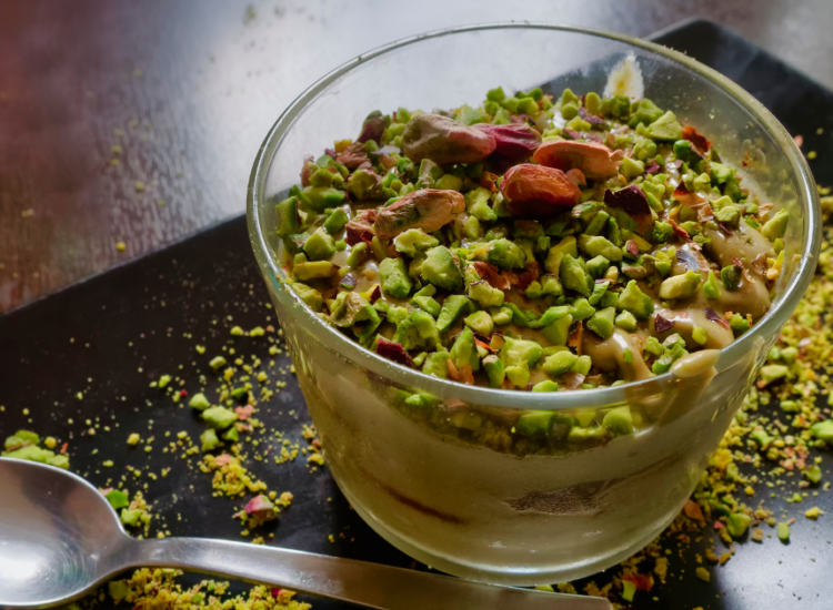 Pistachio Tiramisu in a Glass Jar